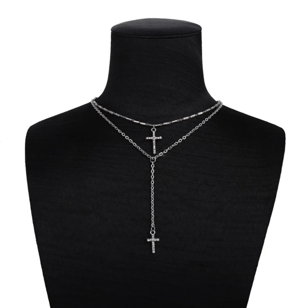 NEW “Forever Faith” Layered Cross Diamond Necklace - Picture 5 of 7